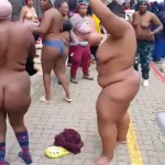 SACSAAWU Members Protesting Naked