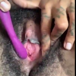 Woman Using Vibrator on Her Hairy Pussy